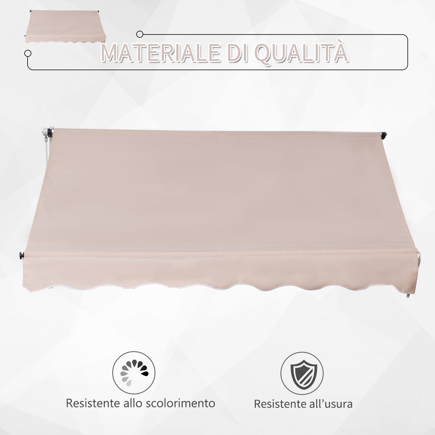 EasyComfort Tenda da Sole 2x1.5 m per Esterno a Rullo con Manovella e Angolazione Regolabile, Beige