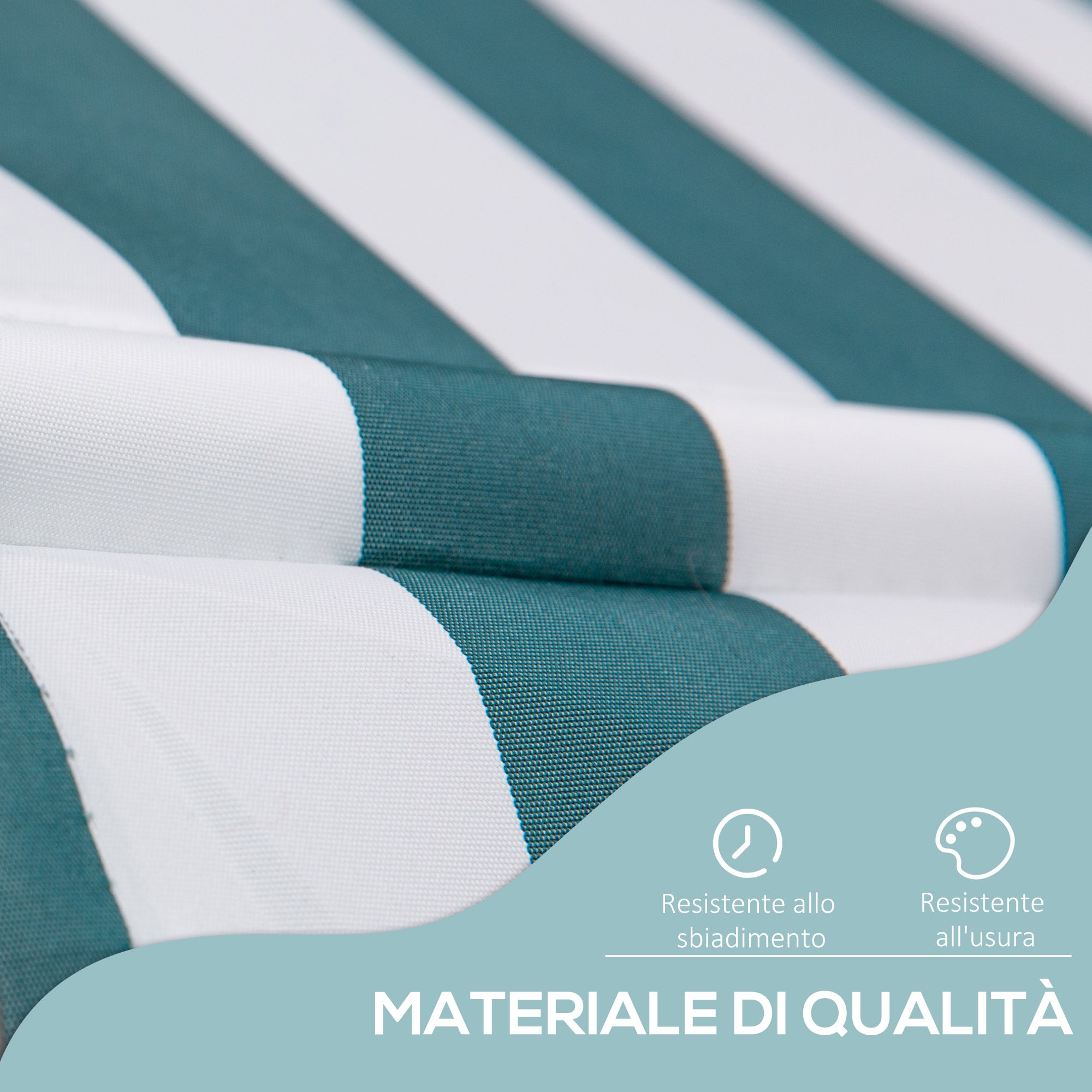 Easycomfort Tenda da Sole da Esterno 2x1.5m a Rullo con Manovella, Altezza e Angolazione Regolabile, Bianco e Verde