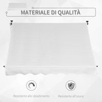Easycomfort Tenda da Sole da Esterno 2x1.5m a Rullo con Manovella, Altezza e Angolazione Regolabile, Bianco