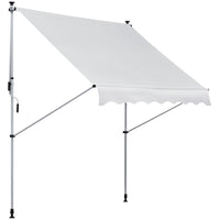 Easycomfort Tenda da Sole da Esterno 2x1.5m a Rullo con Manovella, Altezza e Angolazione Regolabile, Bianco