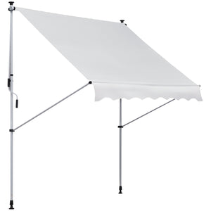 Easycomfort Tenda da Sole da Esterno 2x1.5m a Rullo con Manovella, Altezza e Angolazione Regolabile, Bianco