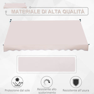 EasyComfort Tenda da Sole a Bracci 3x1.5m con Manovella e Struttura Telescopica, Beige