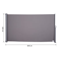 EasyComfort Tenda da Sole Laterale e Avvolgibile (3x1.6m) in Alluminio e Poliestere Imperemabile Anti-UV, per Vento/Privacy