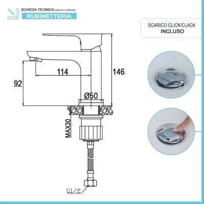 Set miscelatori lavabo bidet e doccia con deviatore in ottone Flat