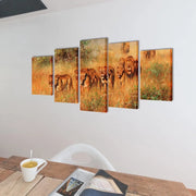 5 pz Set Stampa su Tela da Muro Leoni 100 x 50 cm 241586