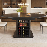 Tavolo da pranzo allungabile con contenitore in MDF nero