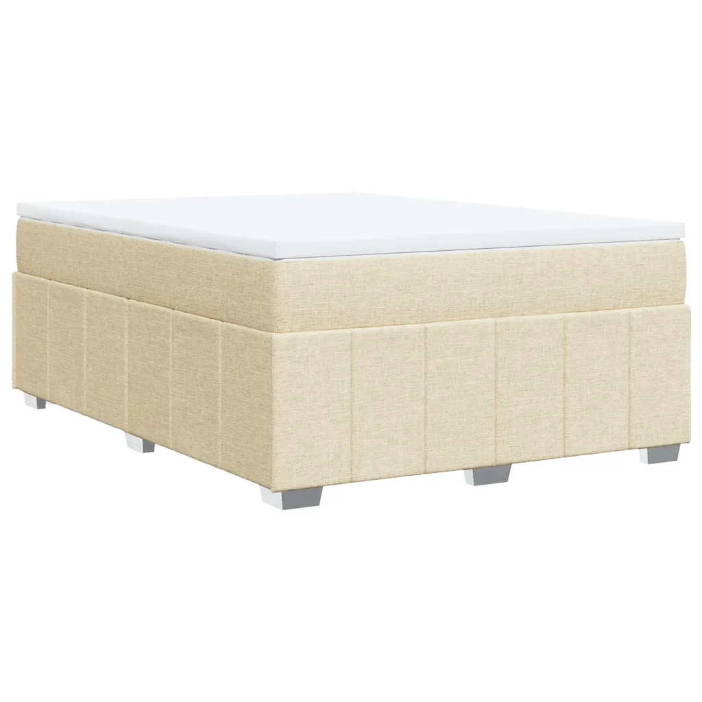 Giroletto a Molle con Materasso Crema 140x19 cm in Tessuto 3285475