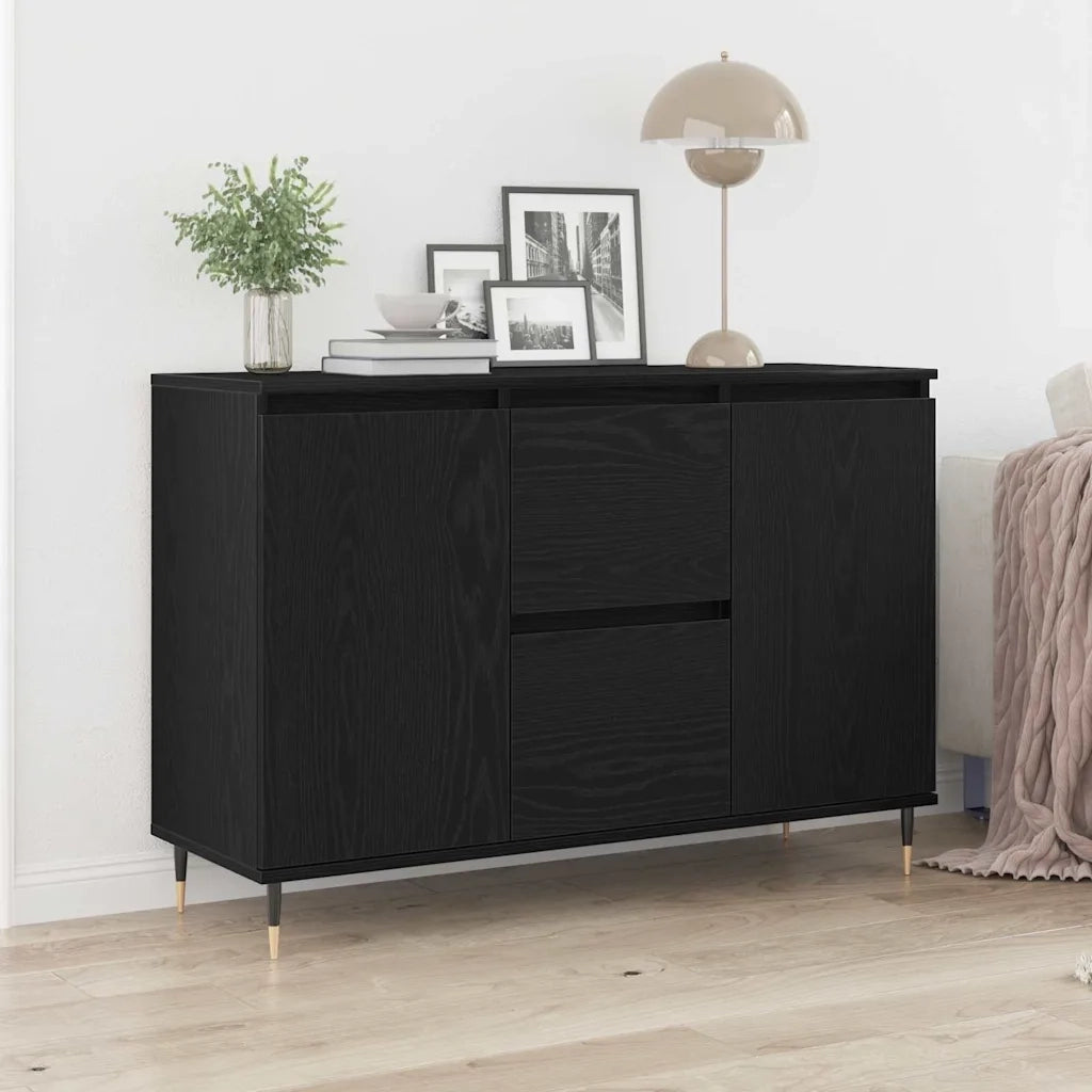 Credenza-Buffet-Armadio da cucina Rovere Nero 101,5 x 35 x 70 cm Legno multistrato