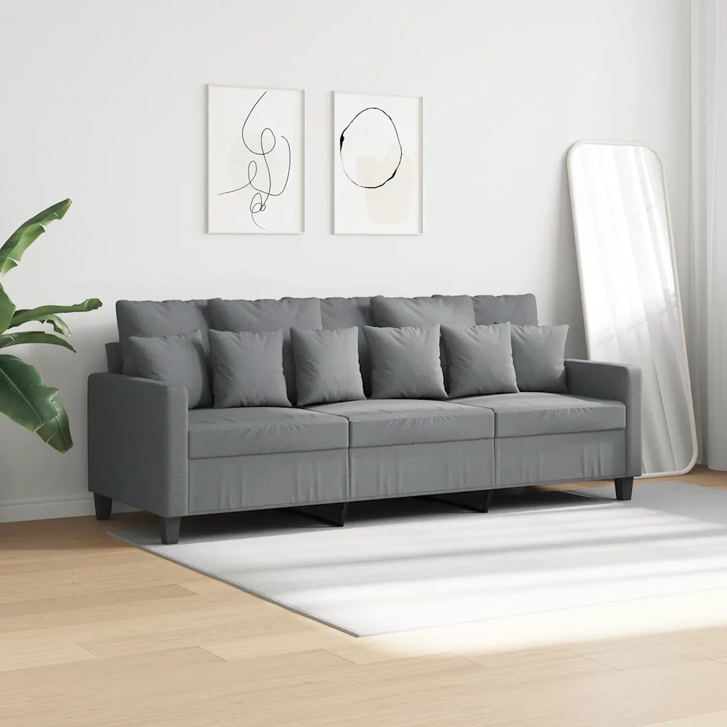 Divano a 3 Posti Grigio Chiaro 180 cm in Tessutocod mxl 83212