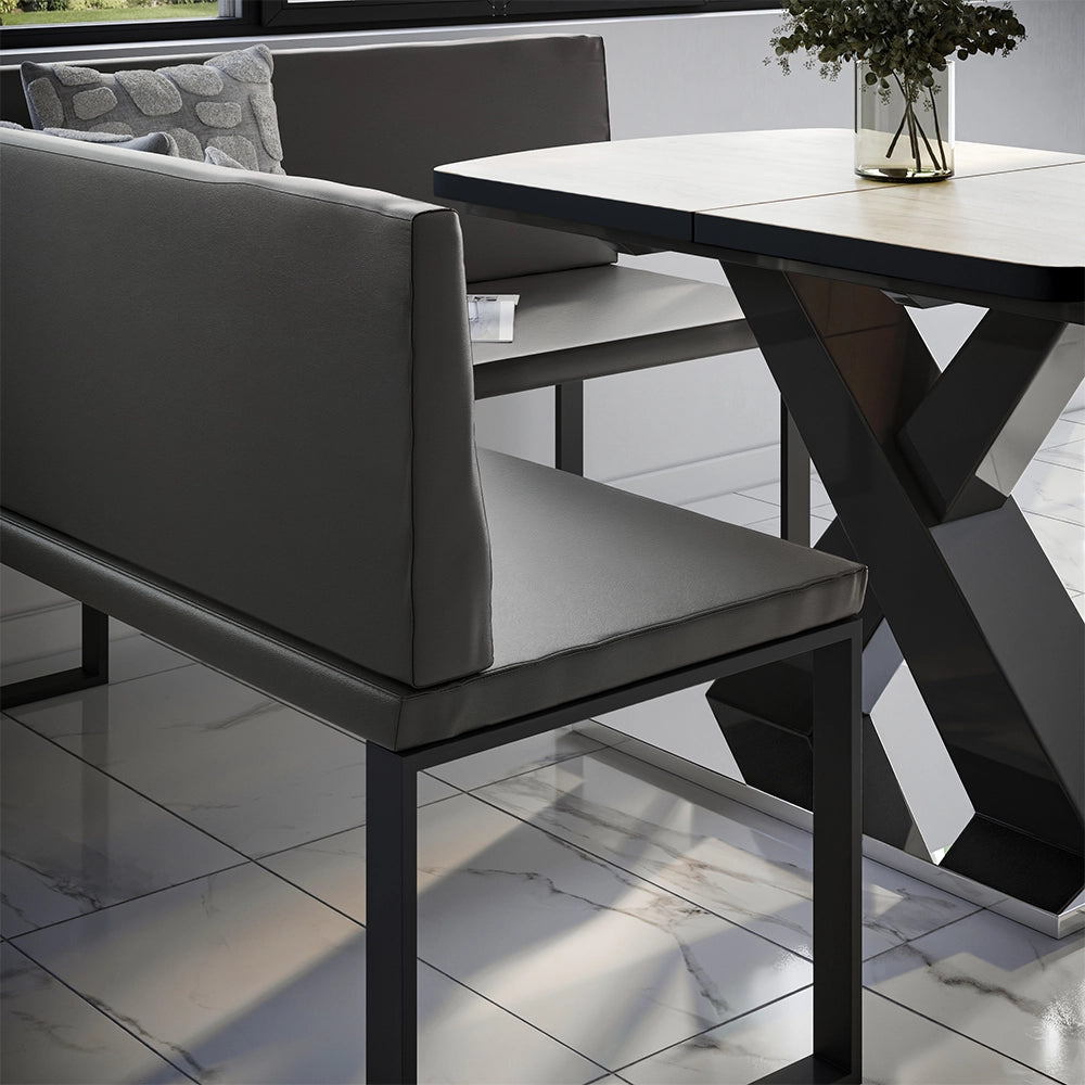 Vicco panca ad angolo Nero 150 x 150 cm