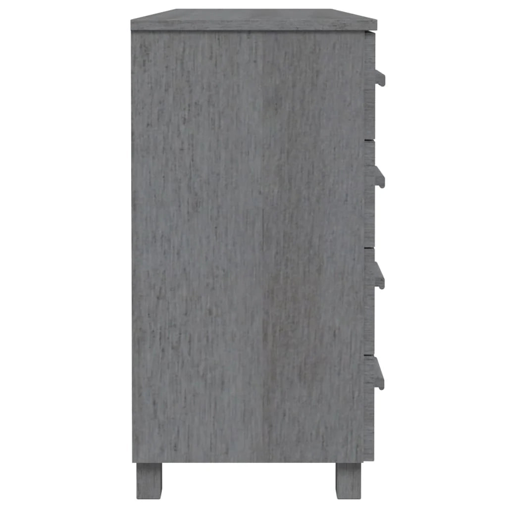 Credenza buffet cassettiera mobile contenitore organizer cucina soggiorno scuro 113 x 40 x 80 cm legno massello di pino grigio 02_0032164