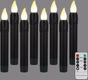Set di 8 candele a led con fiamma mobile - Timer a distanza con controllo - Fiamma lampeggiante - Funziona con batterie - Candele a led senza fiamma - Riscaldamento alogeno dimmerabile - Decorazione - 2 x 17 cm