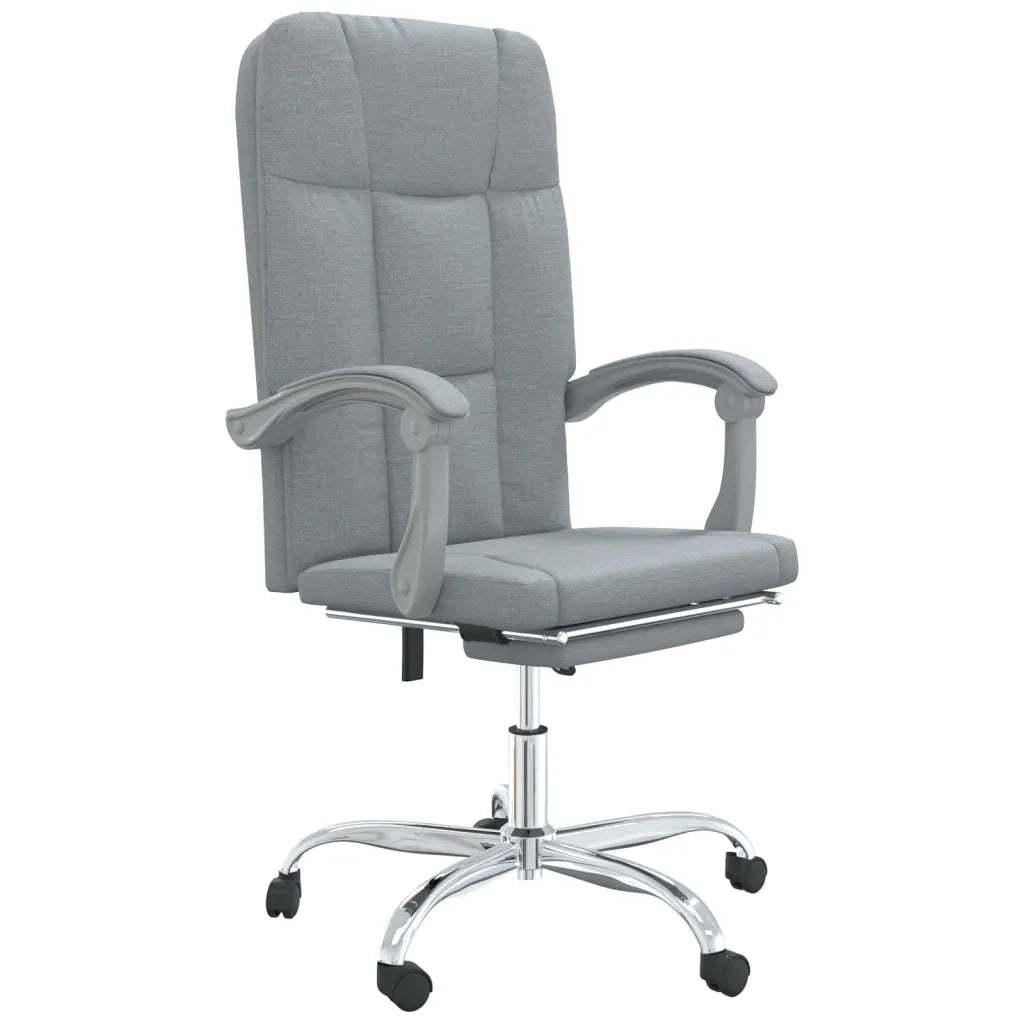 Poltrona | Sedia Relax da Ufficio Reclinabile Grigio Chiaro in Tessuto