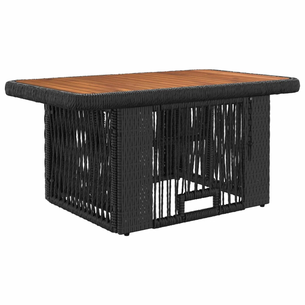 Set da Pranzo per Giardino 3 pcs Nero e Crema polyrattan