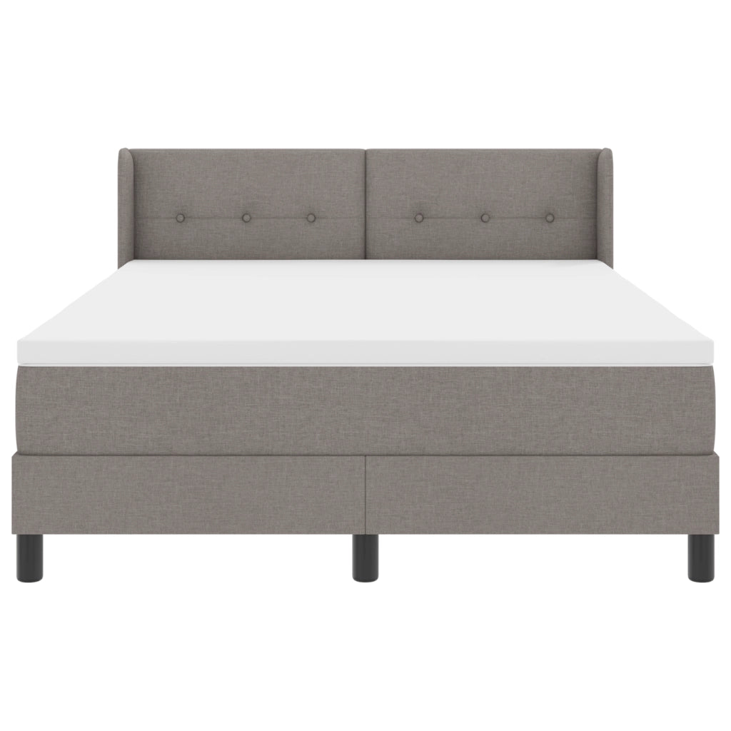Letto Box Spring  con Materasso Tortora 140x190 cm Tessuto