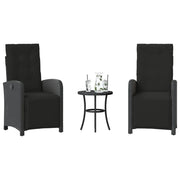 Set da Bistrò 3 pz con Cuscini Nero in Polyrattan 365201