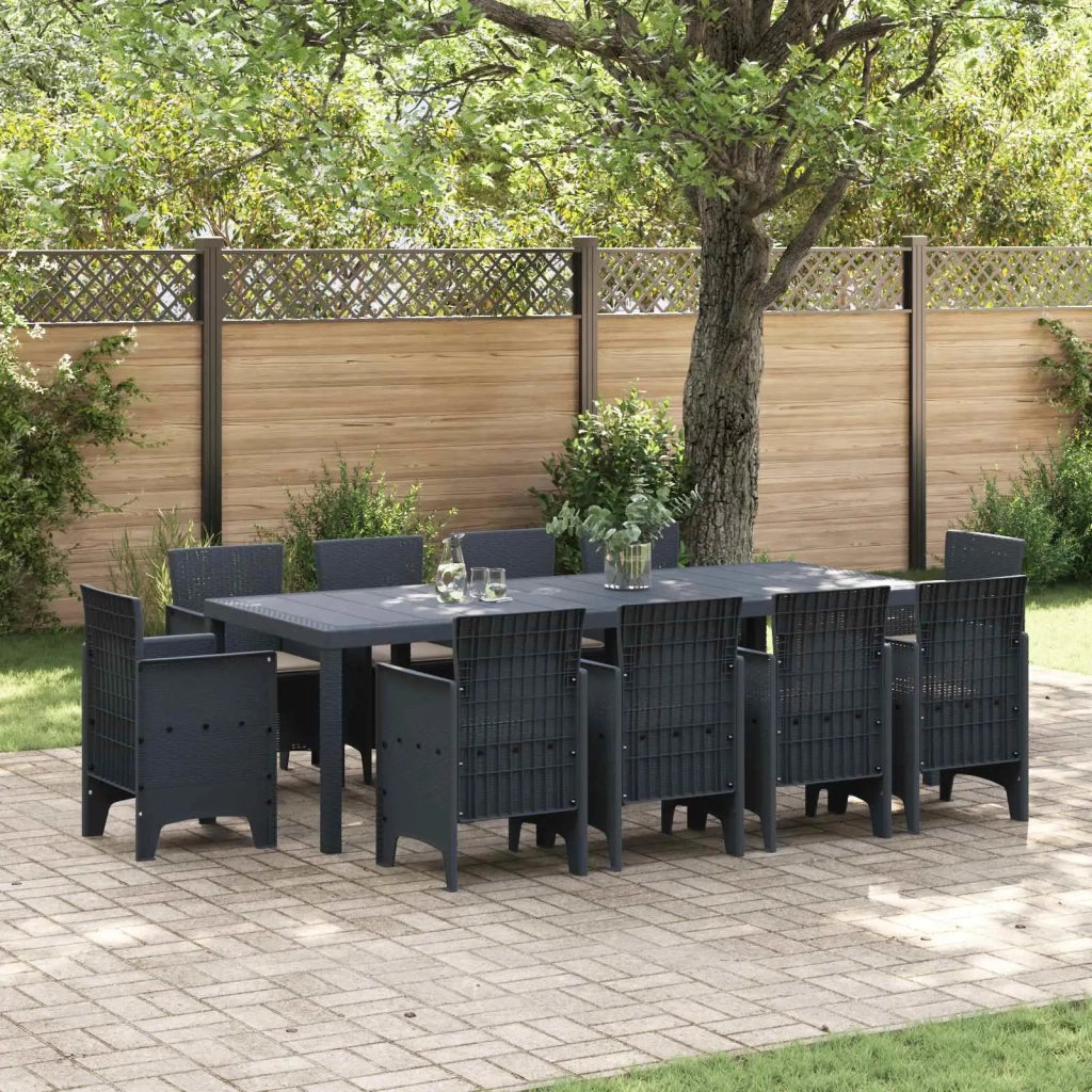 Set da Pranzo per Giardino 11 pcs Antracite Polipropilene 3378593