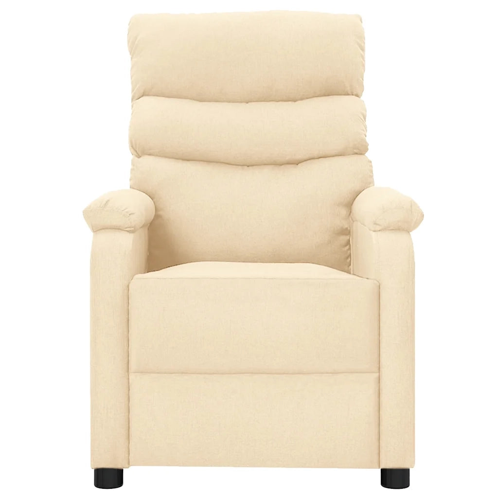 Poltrona Massaggiante Reclinabile Crema in Tessuto cod mxl 41344