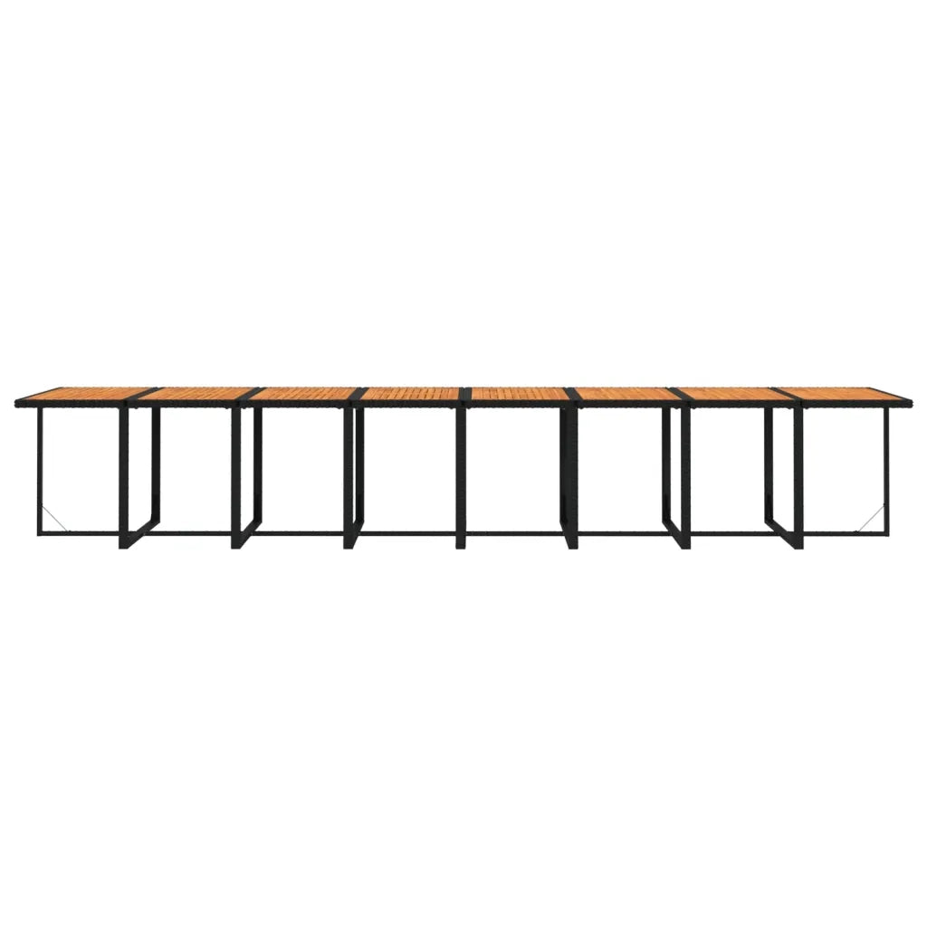 Set da Pranzo da Giardino 17 pz con Cuscini Nero in Polyrattan 3095680