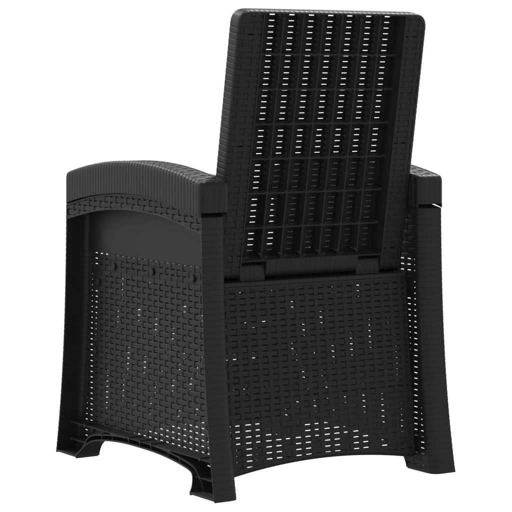 Sedia da giardino reclinabile effetto rattan Antracite e Crema 8012000
