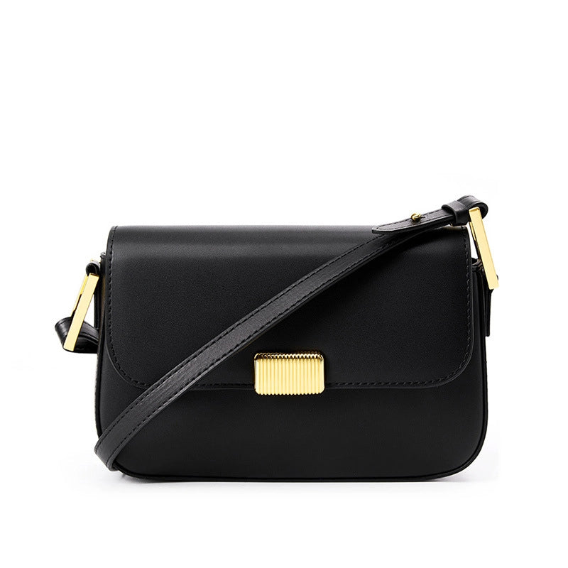 Borsa a tracolla da donna in vera pelle nera