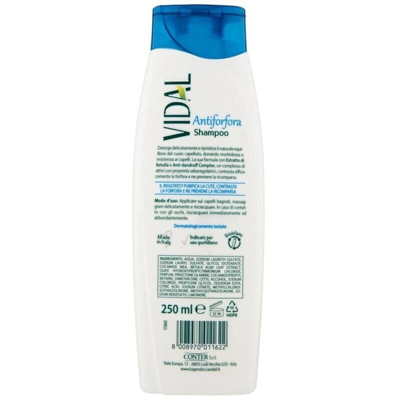 VIDAL SHAMPOO ANTIFORFORA CON ESTRATTO DI BETULLA 250 ML