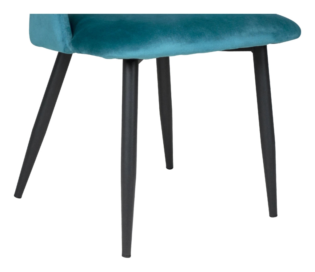 Sedia da pranzo imbottita in velluto blu petrolio - Zoe (2 pz) - SD27ZOPM