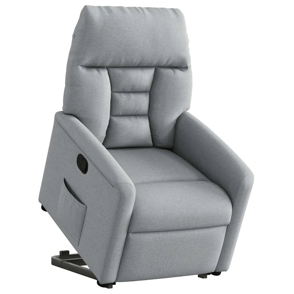 vidaXL Poltrona Alzapersona Reclinabile Grigio Chiaro in Tessuto