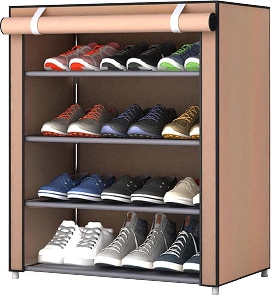 Cassa per scarpe a 5 livelli per camera da letto ingresso con 4 ripiani e 4 ripiani per stivali