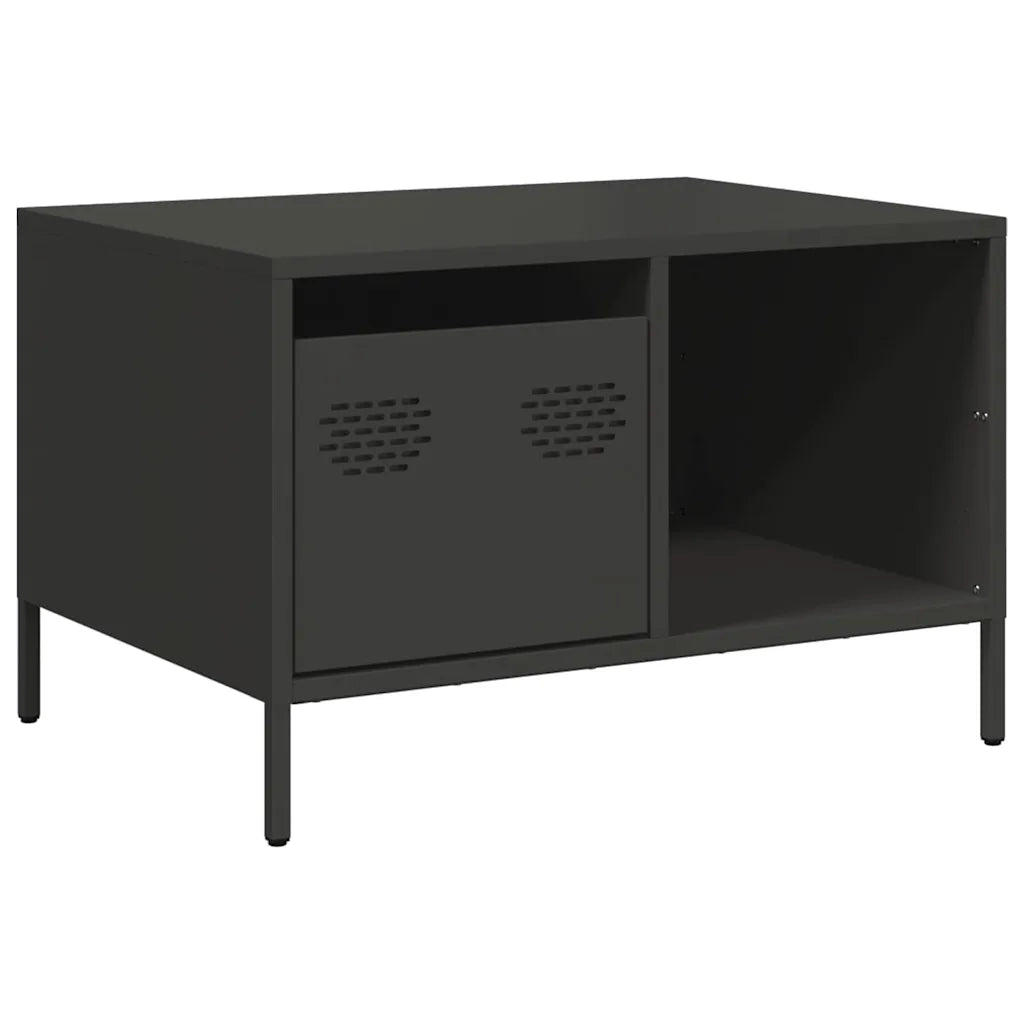 Tavolino Nero 68,5x50x43,5 cm in Acciaio Laminato a Freddo 851280