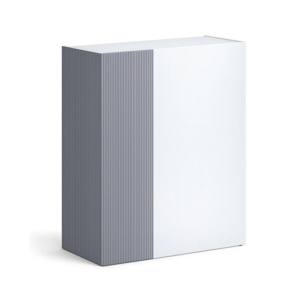 Mobile Portascarpe Caresan, Scarpiera 20 Paia Made in Italy, 87x34x115h cm Bianco Lucido