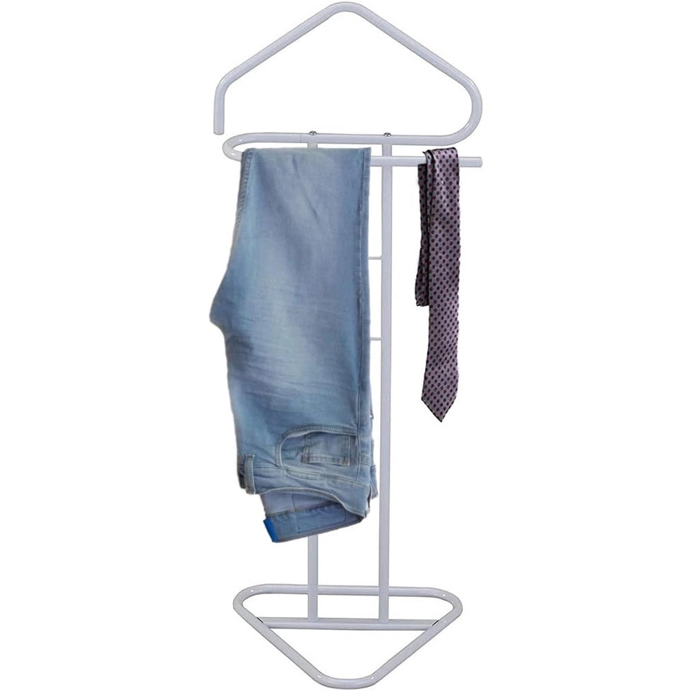 Trade Shop - Appendiabiti Da Terra 2 Posti Attaccapanni Stand Guardaroba In Metallo 43,5x36x110,5cm -