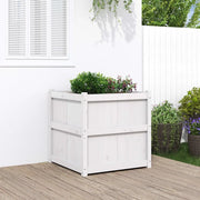 Fioriera da Giardino Bianca 70x70x70 cm Legno Massello di Pinocod mxl 108572