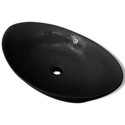 Lavandino ovale da bagno con troppopieno 59 cm ceramica nera 02_0002484