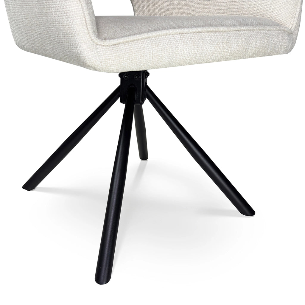 Sedia ufficio in tessuto, poltrona girevole beige – Alba