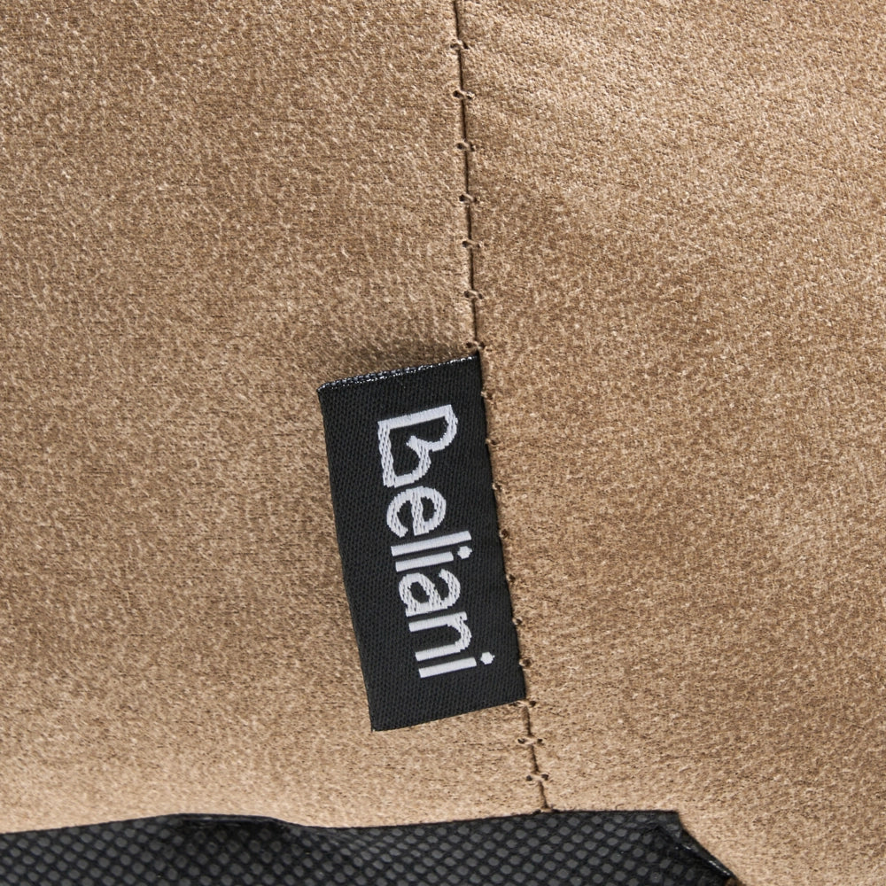 Set di 2 sedie da pranzo in finta pelle scamosciata beige con gambe incrociate, stile retrò