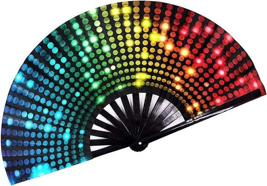 Ventilatori pieghevoli con illuminazione neon per regali di compleanno e cosplay - Colorati e artigianali in bambù