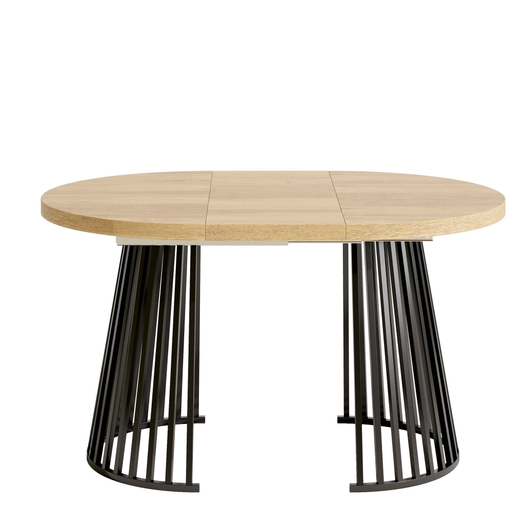 Tavolo da Pranzo Allungabile 100-176 cm ¨C Xylo ¨C Rovere e Nero, per 4-8 Persone
