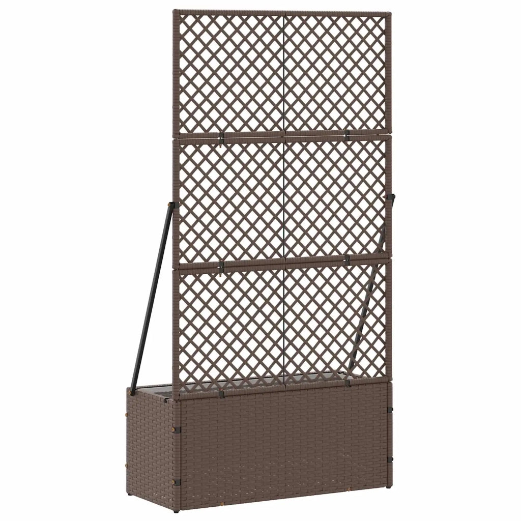 Vaso da giardino-Fioriera Esterno-Contenitore per Piante Marrone 70 x 30 x 135 cm Metallo