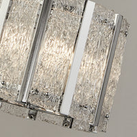 Lampadario Contemporaneo Alessandra Acciaio Argento Vetro Trasparente 5 Luci E14