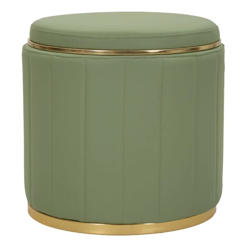 Puff Con Contenitore London Verde cm ø 46,5x44