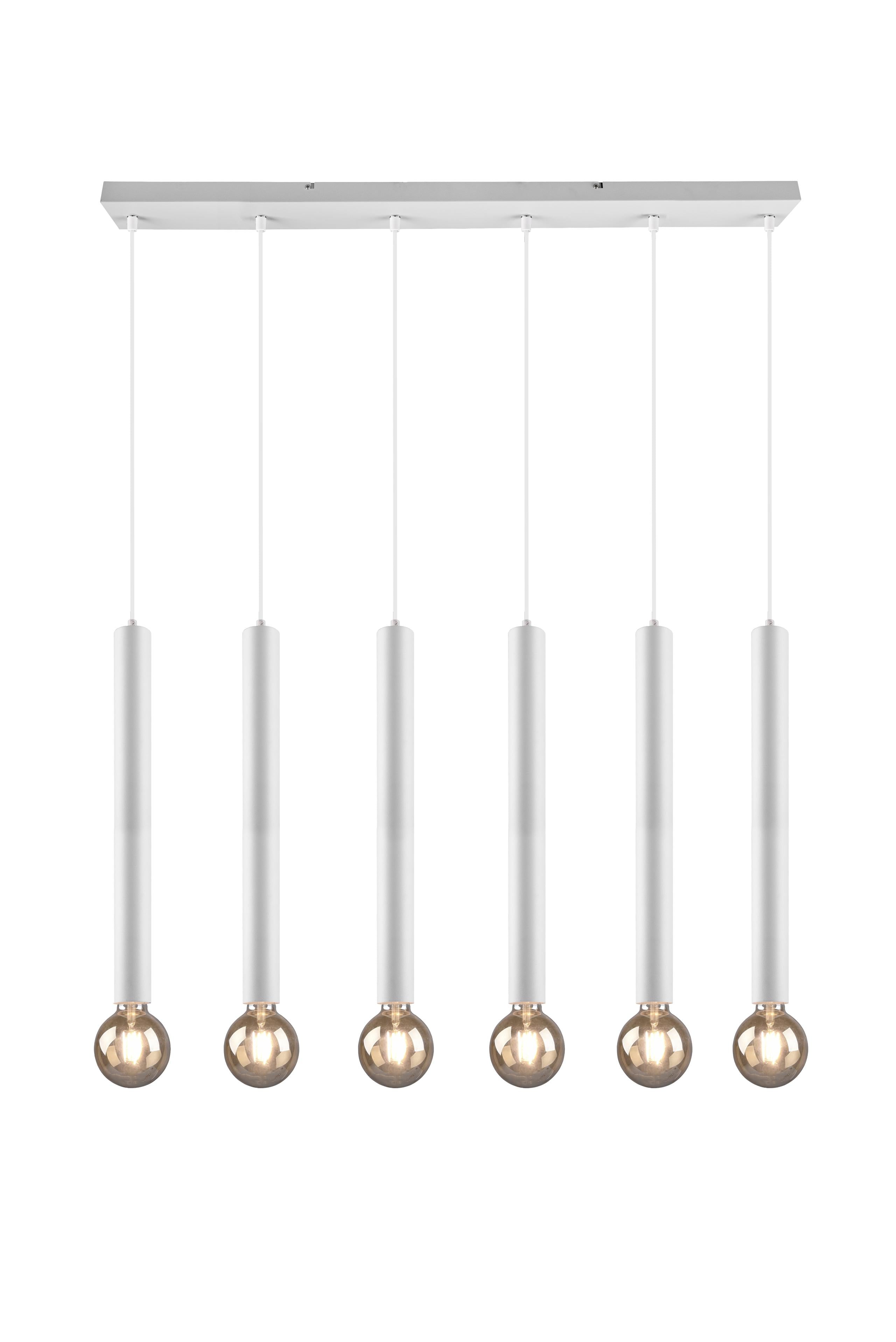 Lampada a Sospensione da Interno  E27 in Metallo Bianco Opaco