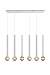 Lampada a Sospensione da Interno  E27 in Metallo Bianco Opaco