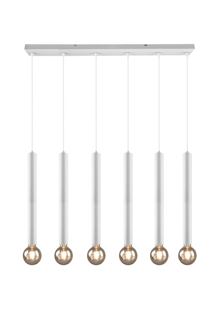 Lampada a Sospensione da Interno  E27 in Metallo Bianco Opaco