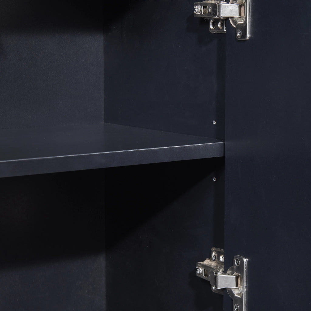 Madia a 4 ante con 2 ripiani regolabili e apertura a pressione per soggiorno 120×30×80 cm nero