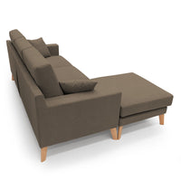 Danish Divano angolare REVERSIBILE in tessuto morbido impermeabile T02 237 cm marrone