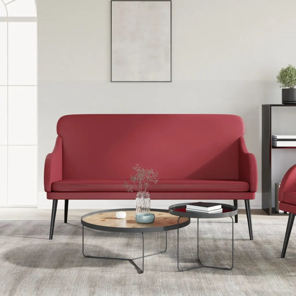 vidaXL Panca Rosso Vino 110x76x80 cm in Similpelle