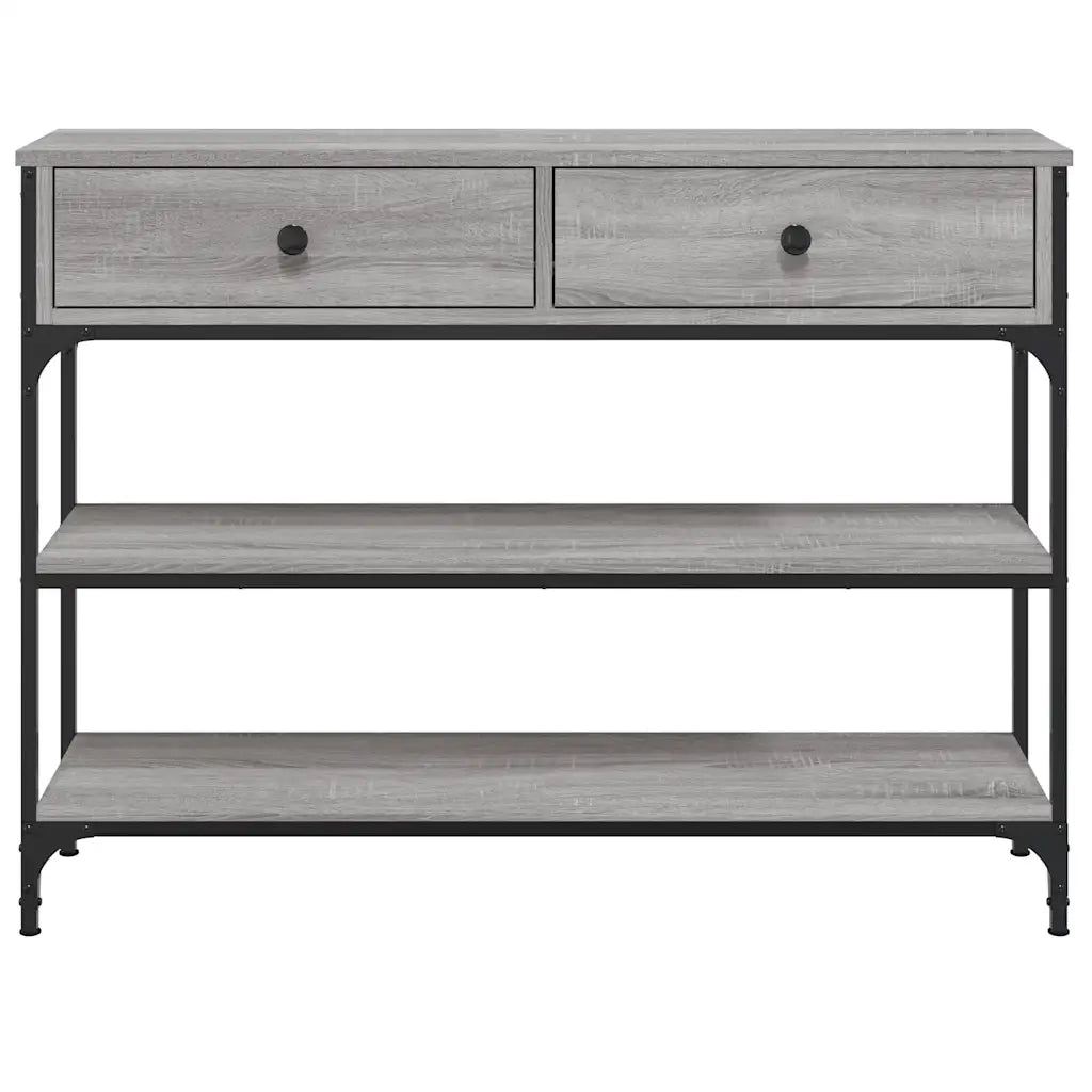 Tavolino Consolle | Tavolo d'Ingresso Grigio Sonoma 100x25x75cm Legno Multistrato