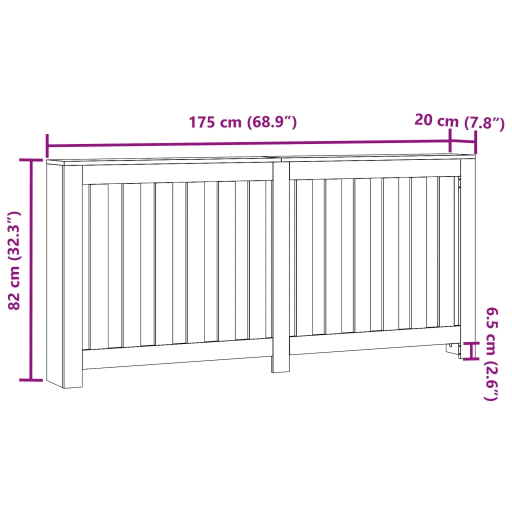 Copertura Termosifone Sonoma 175x20x82 cm in Legno Multistrato