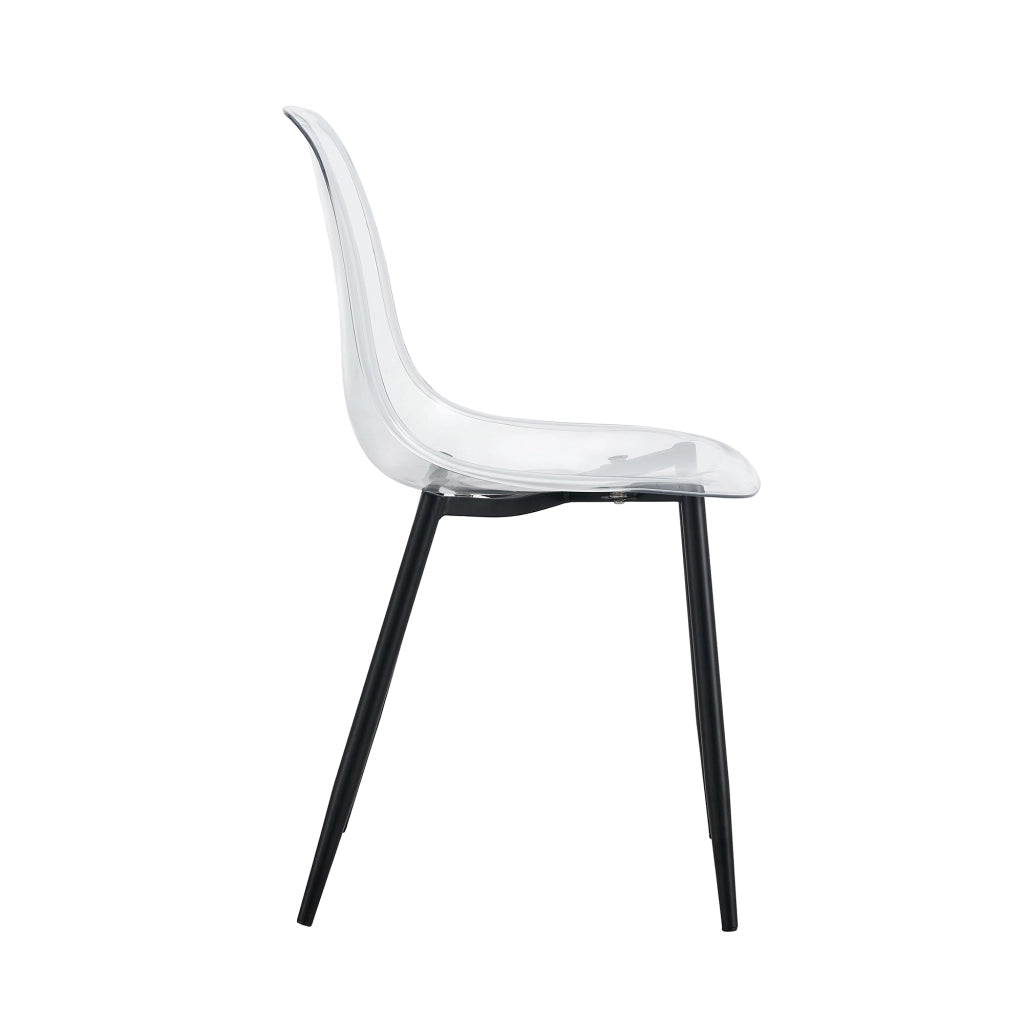 SEDIA Trasparente con gambe in metallo nero, 83 cm, Set da 4 pezzi